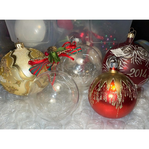 Vintage 4in Embellished Mixed Lot Blown Glass Christmas Ornaments 3E33 - Picture 1 of 11